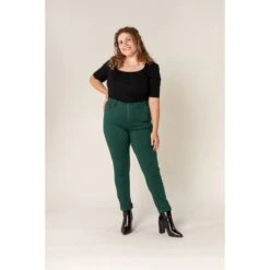 PANTALON GRANDE TAILLE STRECH N. CARTER VERT SAPIN