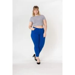 PANTALON GRANDE TAILLE STRECH NINA CARTER BLEU ROY