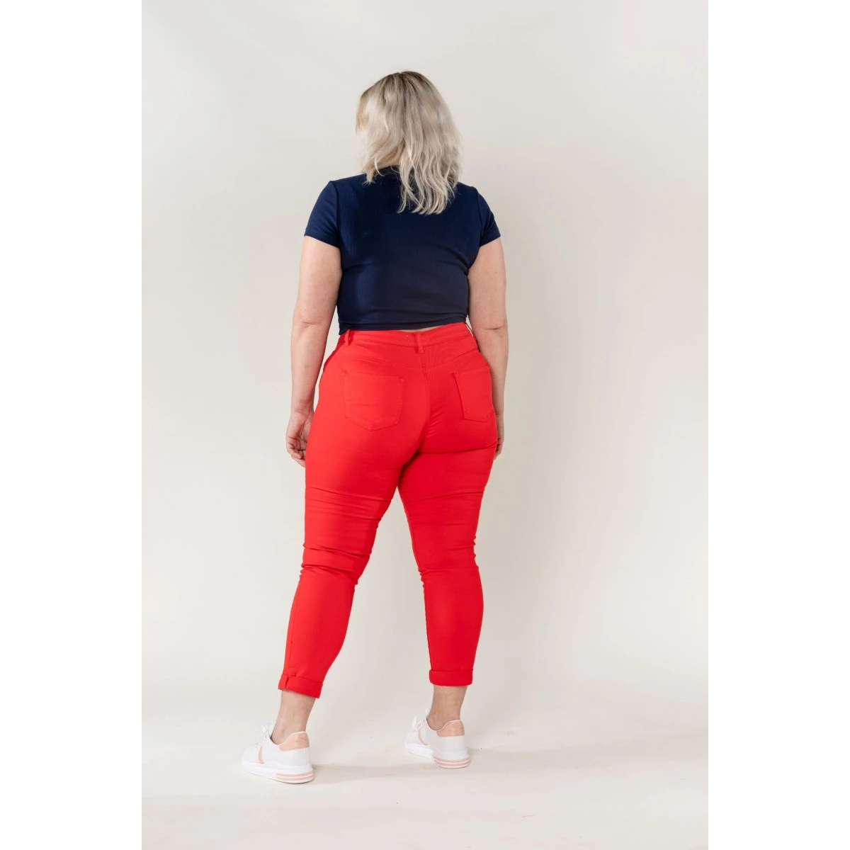 PANTALON GRANDE TAILLE STRECH NINA CARTER ROUGE 4 PANTALON GRANDE TAILLE STRECH NINA CARTER ROUGE – Image 2