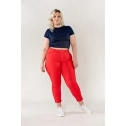 PANTALON GRANDE TAILLE STRECH NINA CARTER ROUGE