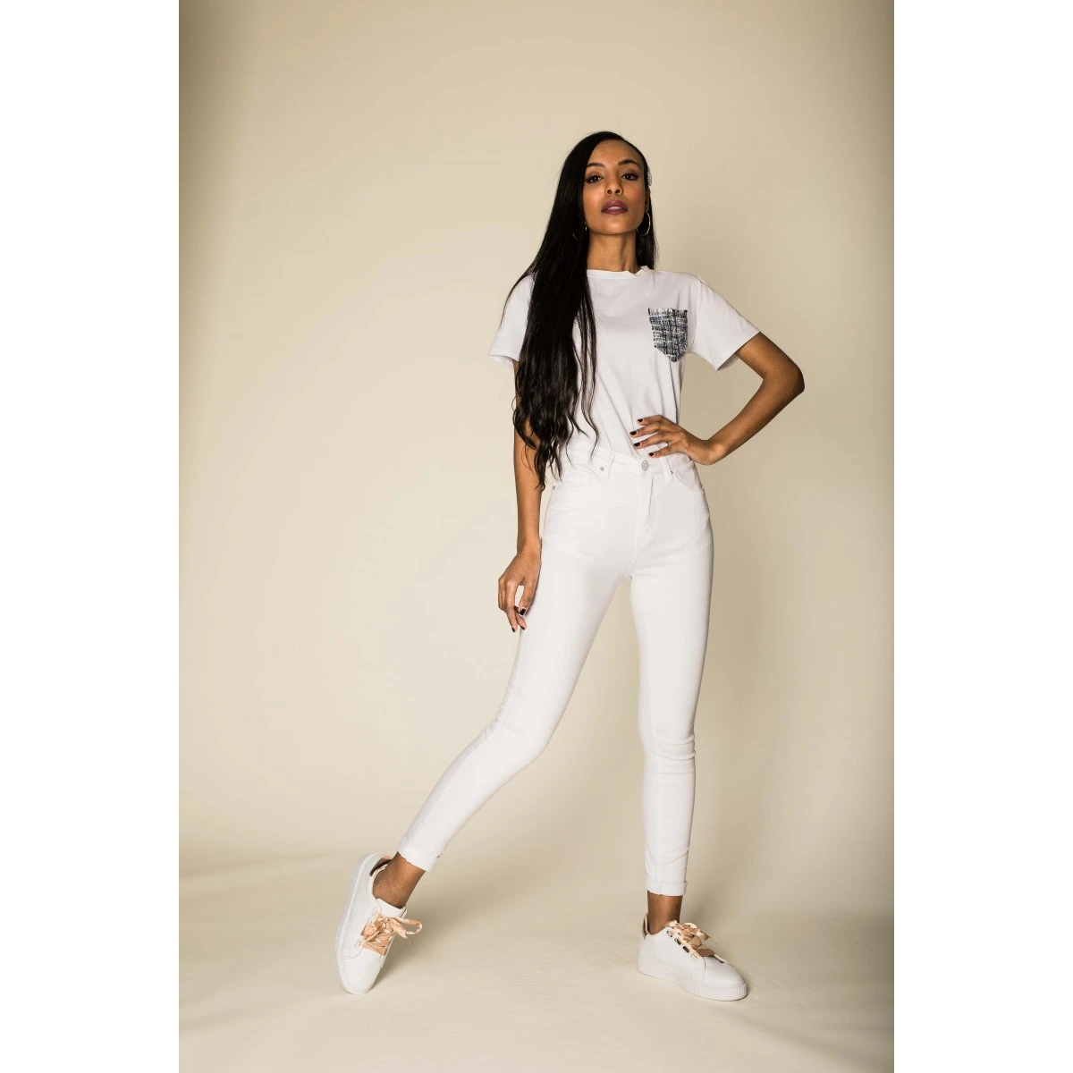 PANTALON SLIM STRECH NINA CARTER BLANC 3 PANTALON SLIM STRECH NINA CARTER BLANC