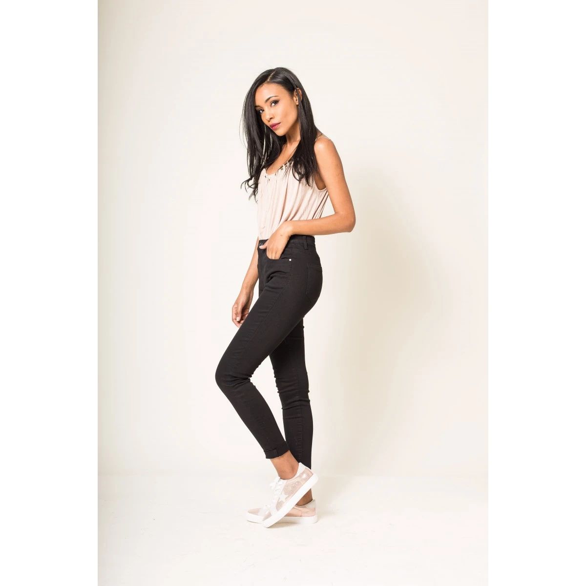 PANTALON SLIM STRECH NINA CARTER NOIR 5 PANTALON SLIM STRECH NINA CARTER NOIR – Image 3