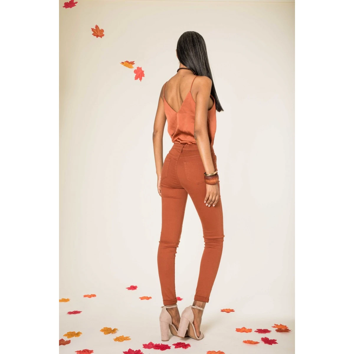 PANTALON SLIM STRECH NINA CARTER ROUILLE 6 PANTALON SLIM STRECH NINA CARTER ROUILLE – Image 4