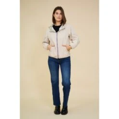 PARKA COURTE REVERSIBLE BEIGE / OR