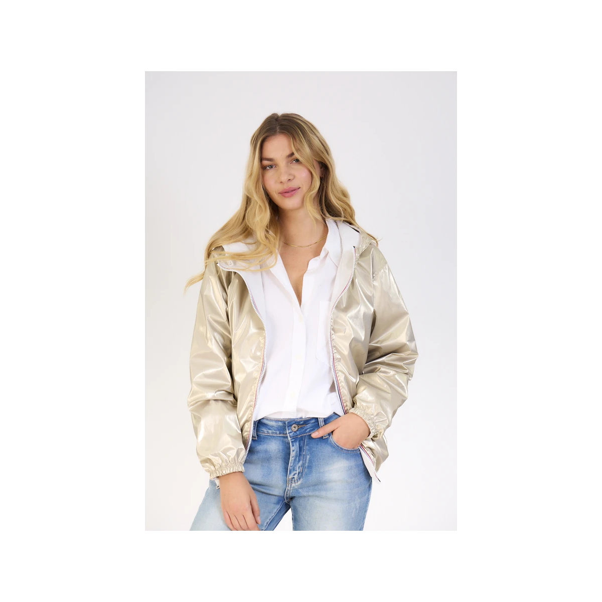 PARKA COURTE REVERSIBLE BLANC / OR 5 PARKA COURTE REVERSIBLE BLANC / OR – Image 3