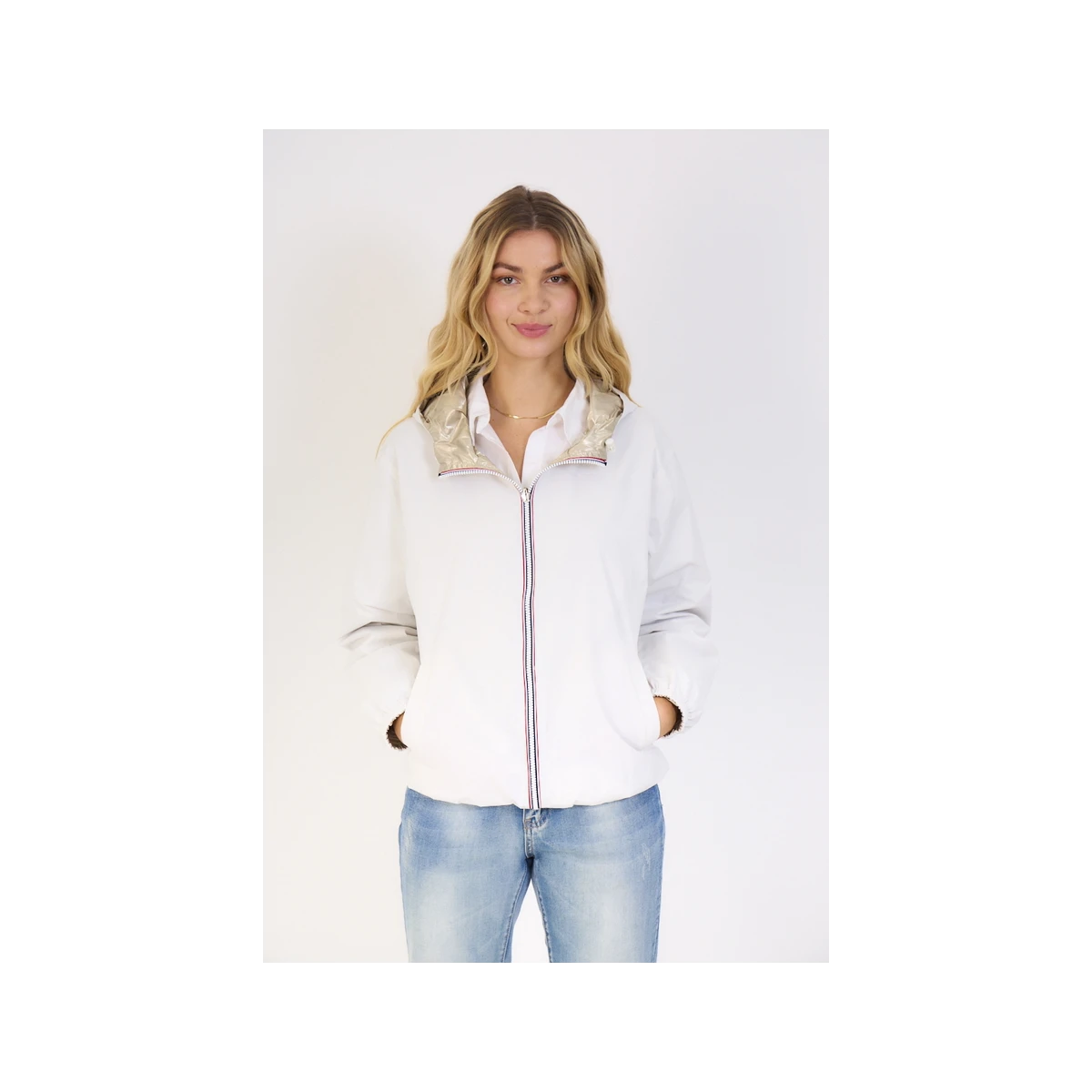 PARKA COURTE REVERSIBLE BLANC / OR 3 PARKA COURTE REVERSIBLE BLANC / OR