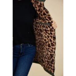 PARKA MI-LONGUE KAKI DOUBLEE LEOPARD 9 PARKA MI-LONGUE KAKI DOUBLEE LEOPARD -Vêtements De Mode parka mi longue kaki doublee leopard 2