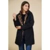 PARKA MI-LONGUE NOIRE DOUBLEE LEOPARD 2 PARKA MI-LONGUE NOIRE DOUBLEE LEOPARD -Vêtements De Mode parka mi longue noire doublee leopard