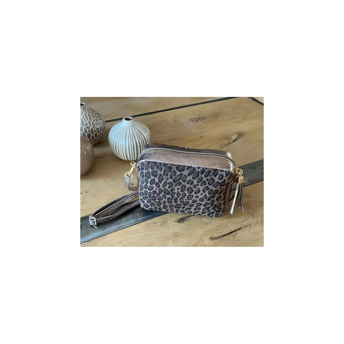 PETIT SAC TROTTEUR CROUTE DE CUIR LEOPARD 4 PETIT SAC TROTTEUR CROUTE DE CUIR LEOPARD – Image 2