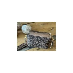 PETIT SAC TROTTEUR CROUTE DE CUIR LEOPARD
