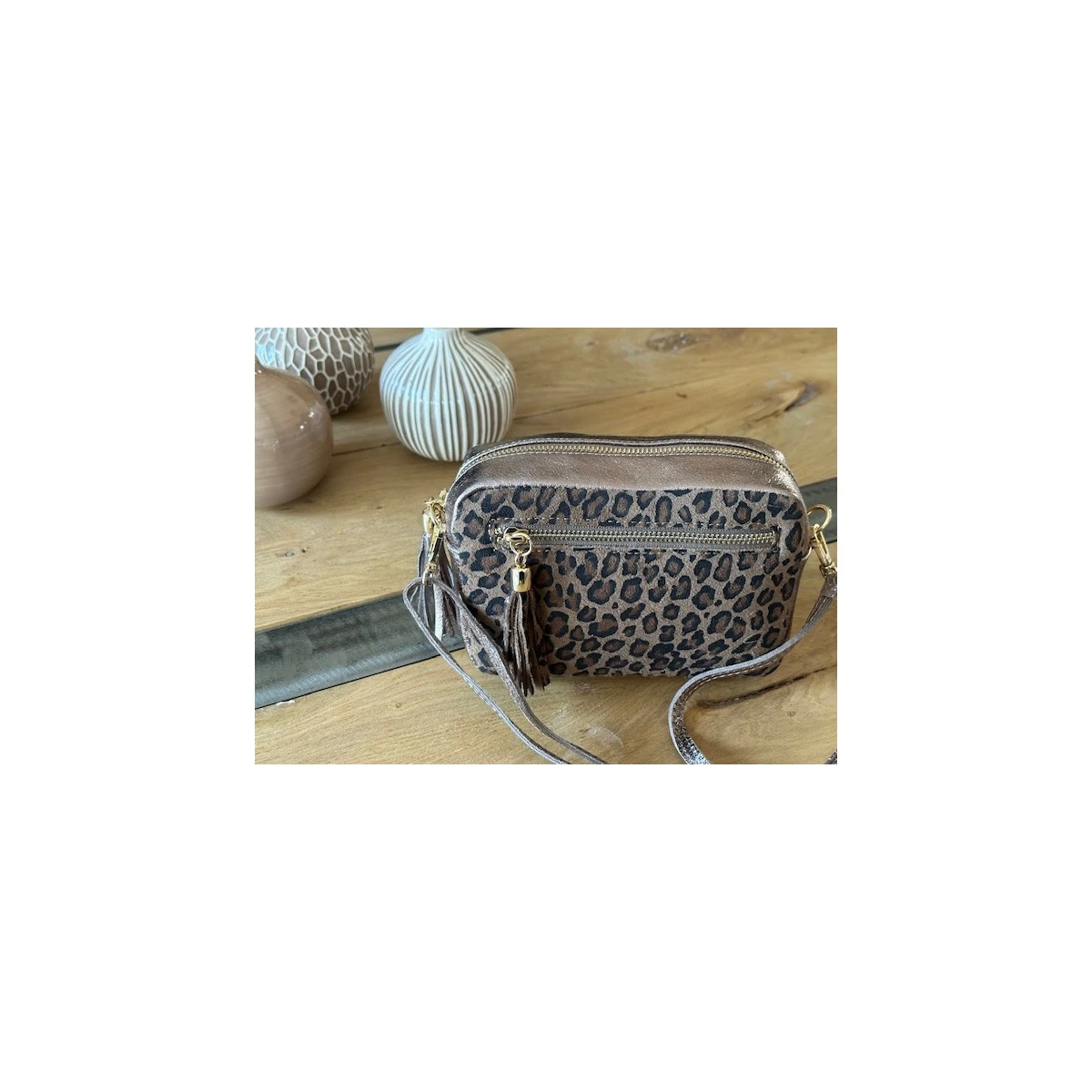 PETIT SAC TROTTEUR CROUTE DE CUIR LEOPARD 6 PETIT SAC TROTTEUR CROUTE DE CUIR LEOPARD – Image 4