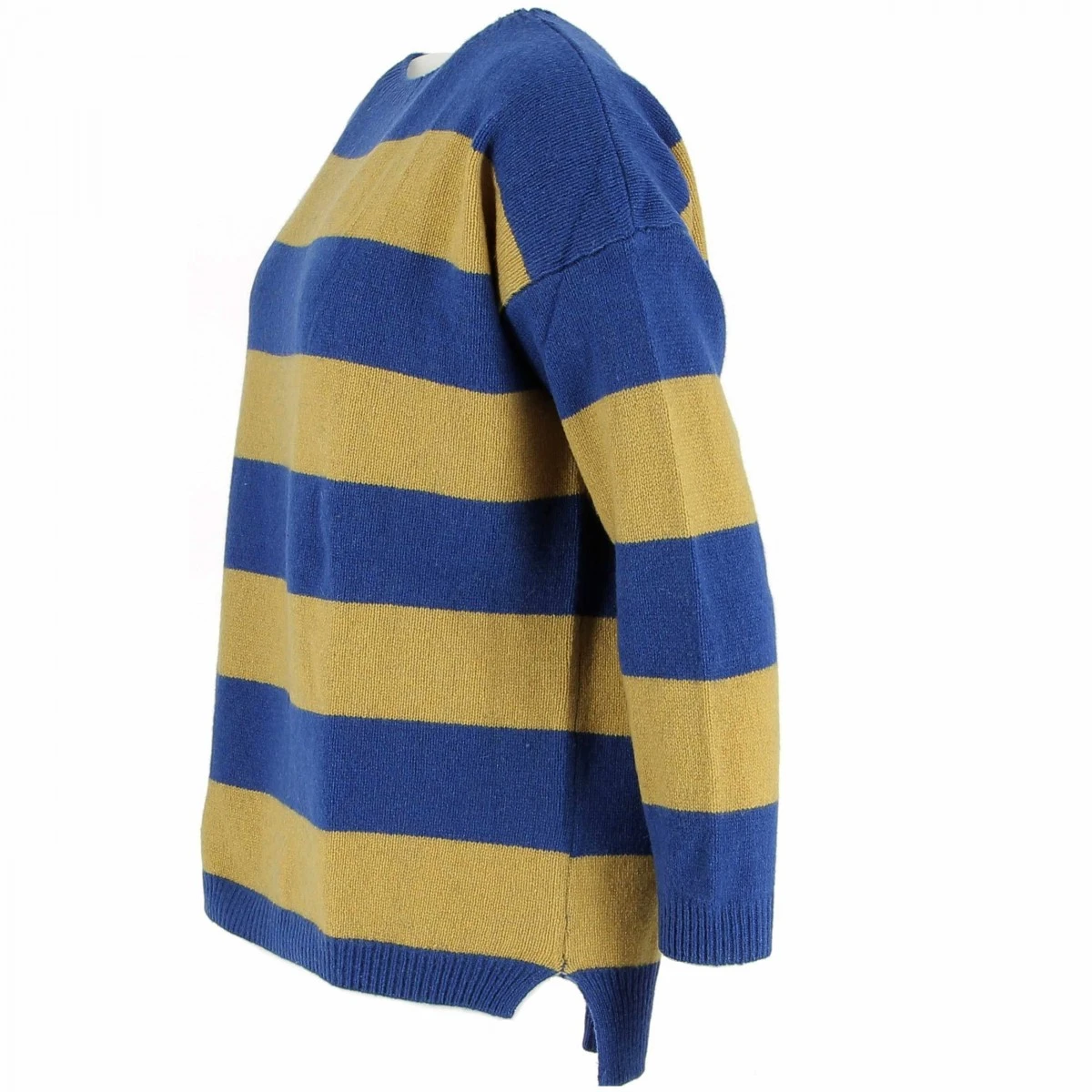 PULL 100% CASHMERE BLEU ROY / MOUTARDE 4 PULL 100% CASHMERE BLEU ROY / MOUTARDE – Image 2