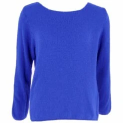 PULL COL BATEAU ALPAGA BLEU VIF