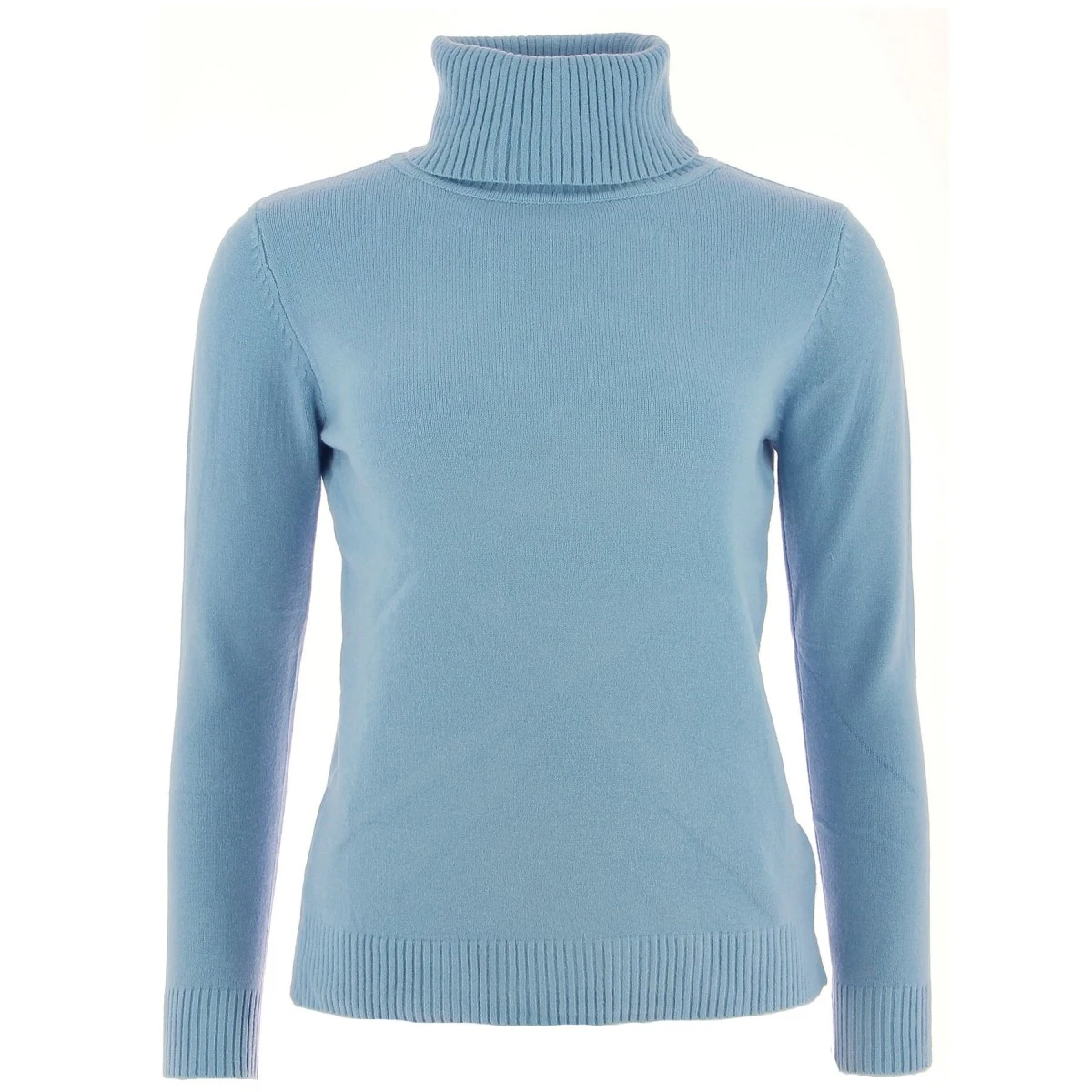 PULL FEMME COL ROULE BLEU CIEL 3 PULL FEMME COL ROULE BLEU CIEL