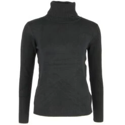 PULL FEMME COL ROULE NOIR