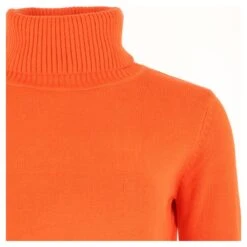 PULL FEMME COL ROULE ORANGE