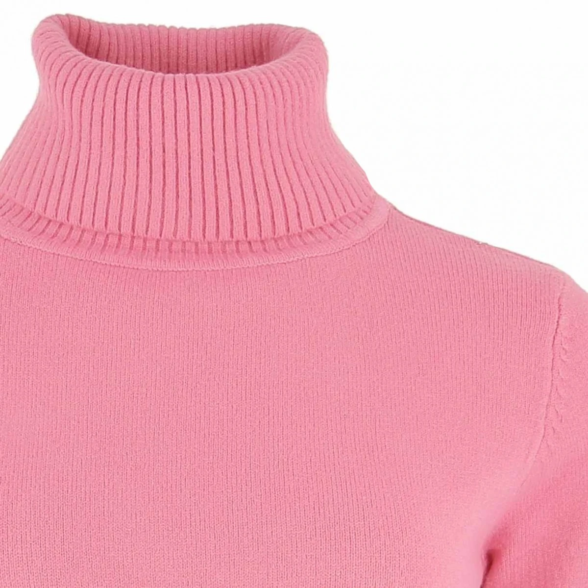 PULL FEMME COL ROULE ROSE 4 PULL FEMME COL ROULE ROSE – Image 2