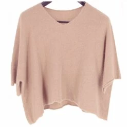 PULL ALPAGA MANCHES CHAUVE-SOURIS BEIGE ROSE