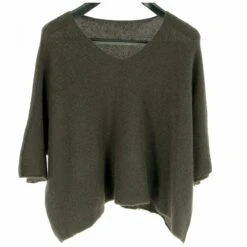 PULL ALPAGA MANCHES CHAUVE-SOURIS KAKI