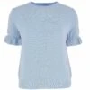 PULL MANCHES COURTES BLEU CELESTE -Vêtements De Mode pull manches courtes bleu celeste