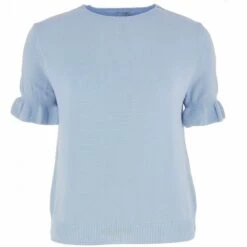 PULL MANCHES COURTES BLEU CELESTE