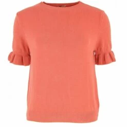 PULL MANCHES COURTES TERRACOTA
