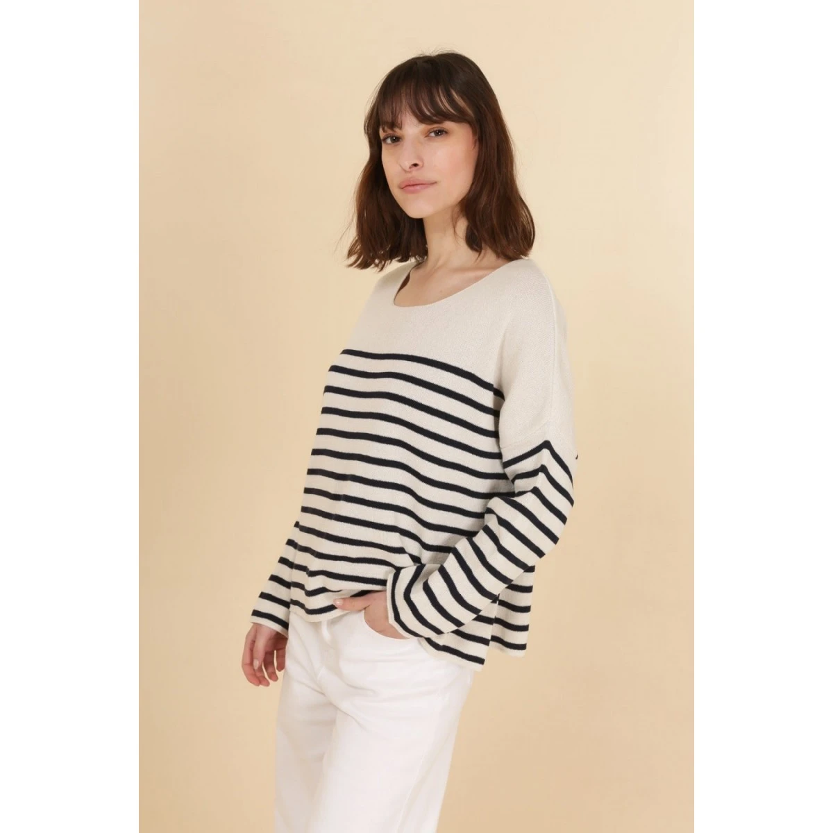 PULL MARINIERE 100% COTON BLEU CIEL / BLANC 4 PULL MARINIERE 100% COTON BLEU CIEL / BLANC – Image 2