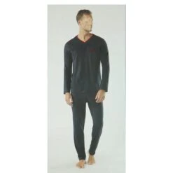 PYJAMA LONG MARINER NOIR 9 PYJAMA LONG MARINER NOIR -Vêtements De Mode pyjama long mariner noir 2