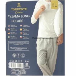 PYJAMA LONG POLAIRE HOMME GRIS -Vêtements De Mode pyjama long polaire homme gris 2