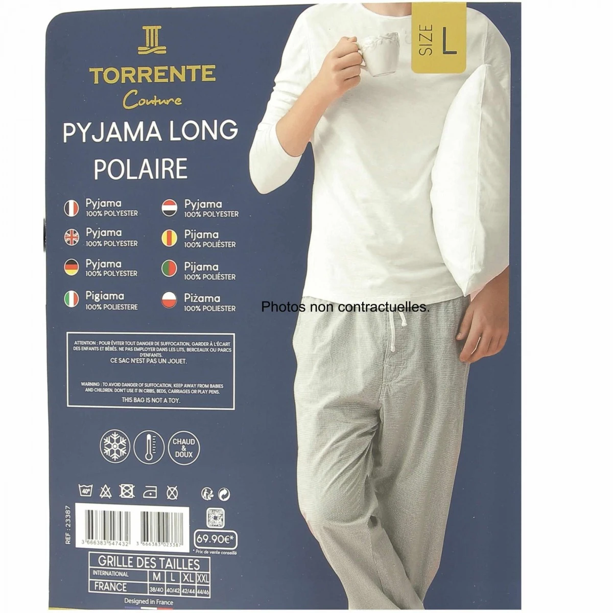 PYJAMA LONG POLAIRE HOMME NOIR 5 PYJAMA LONG POLAIRE HOMME NOIR – Image 3