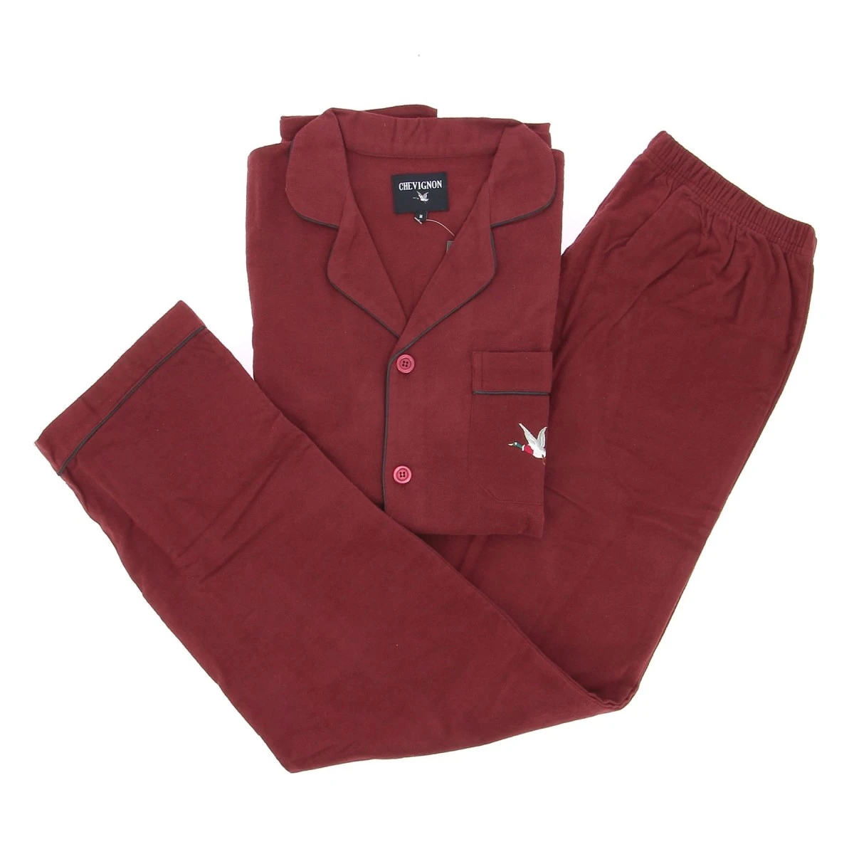 PYJAMA LONG VESTE CHEVIGNON BORDEAUX 100% COTON 4 PYJAMA LONG VESTE CHEVIGNON BORDEAUX 100% COTON – Image 2