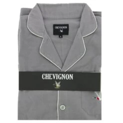 PYJAMA LONG VESTE CHEVIGNON GRIS 100% COTON