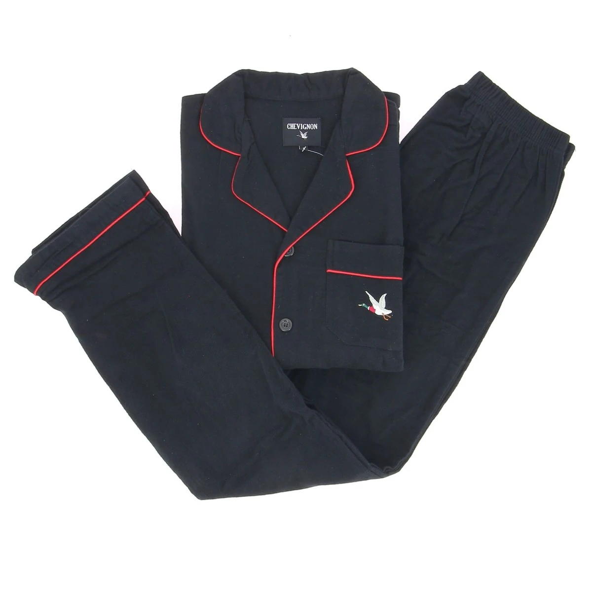 PYJAMA LONG VESTE CHEVIGNON NOIR 100% COTON 4 PYJAMA LONG VESTE CHEVIGNON NOIR 100% COTON – Image 2