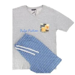 PYJAMA SHORT ARTHUR PULPE FICTION GRIS ET BLEU