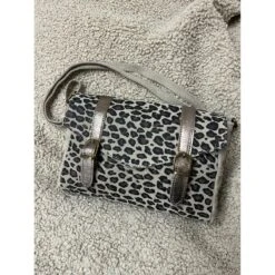 SAC BESACE CROUTE DE CUIR LEOPARD