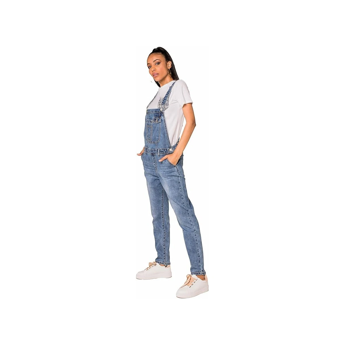 SALOPETTE BOYFRIEND JEAN NINA CARTER BLEUE 4 SALOPETTE BOYFRIEND JEAN NINA CARTER BLEUE – Image 2