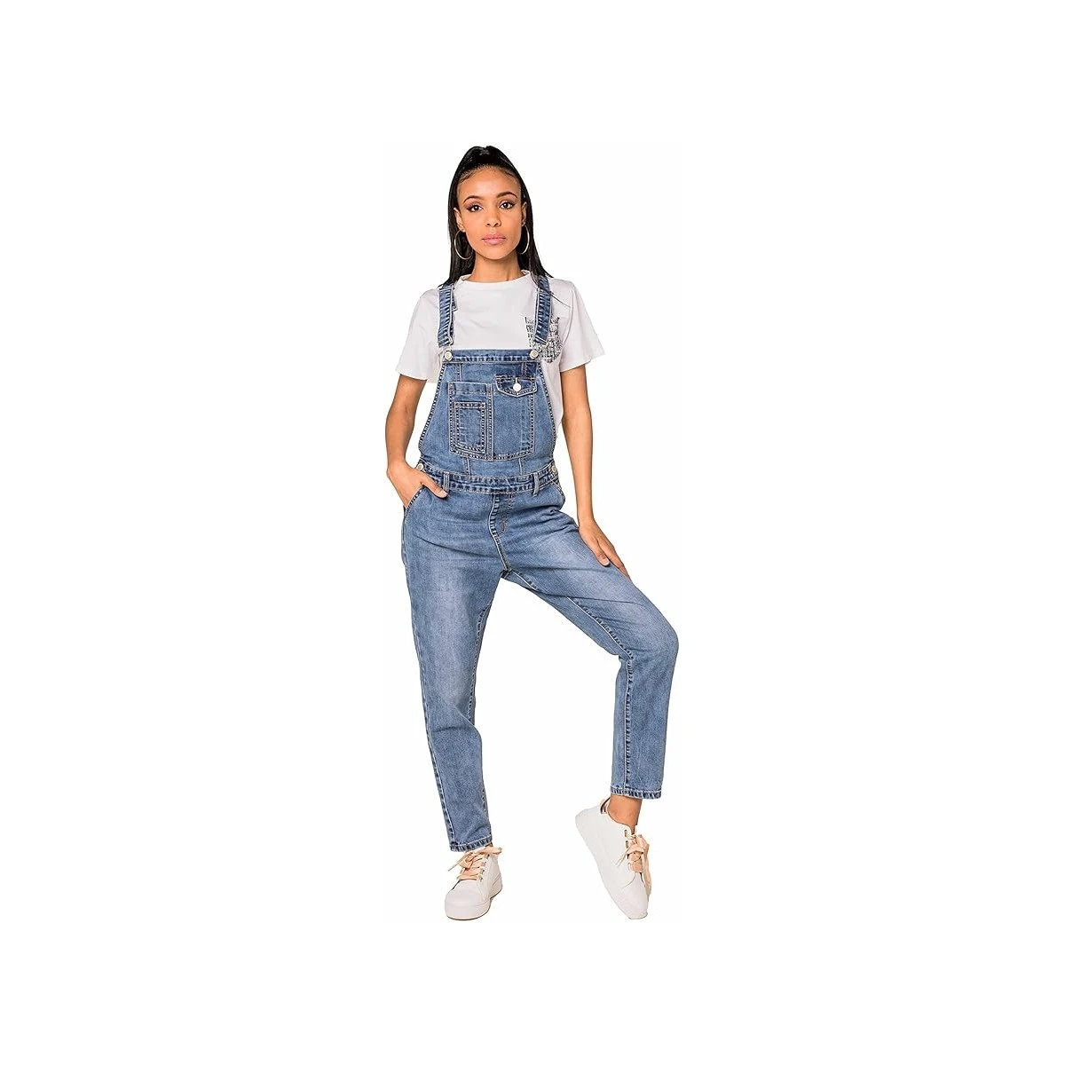 SALOPETTE BOYFRIEND JEAN NINA CARTER BLEUE 3 SALOPETTE BOYFRIEND JEAN NINA CARTER BLEUE