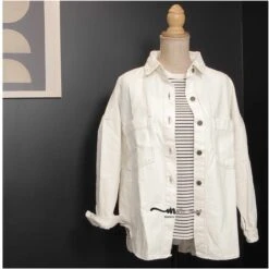 SURCHEMISE JEAN FEMME ECRUE -Vêtements De Mode surchemise jean femme ecru 1 1