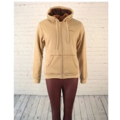 SWEAT LEE COOPER FEMME BEIGE -Vêtements De Mode sweat veste femme capuche lee cooper beige 1