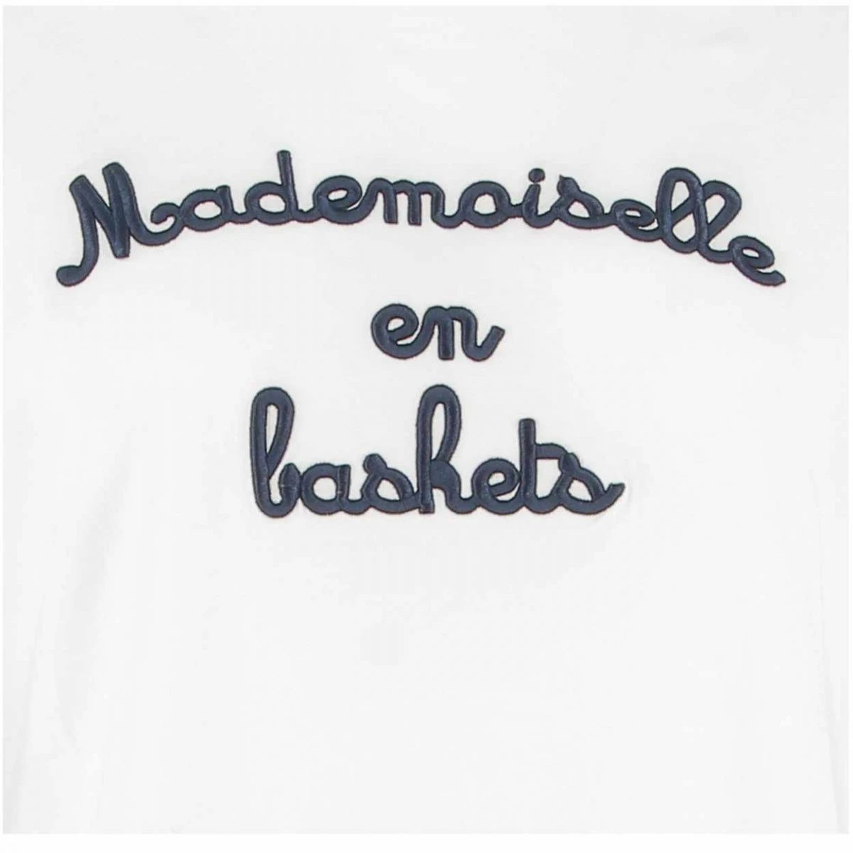 TEE SHIRT MADEMOISELLE EN BASKET LETTRE MARINE 4 TEE SHIRT MADEMOISELLE EN BASKET LETTRE MARINE – Image 2