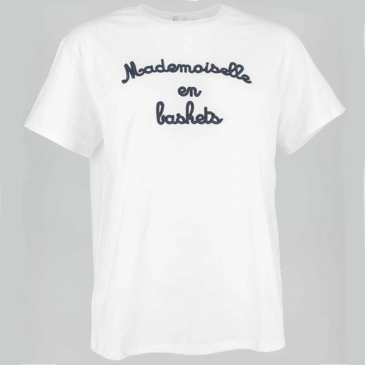 TEE SHIRT MADEMOISELLE EN BASKET LETTRE MARINE 3 TEE SHIRT MADEMOISELLE EN BASKET LETTRE MARINE