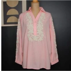 TUNIQUE FEMME BRODEE ROSE