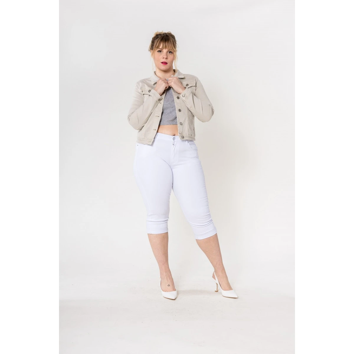 VESTE TOILE NINA CARTER BEIGE 4 VESTE TOILE NINA CARTER BEIGE – Image 2