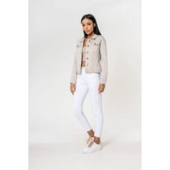 VESTE TOILE NINA CARTER BEIGE 9 VESTE TOILE NINA CARTER BEIGE -Vêtements De Mode veste toile nina carter beige 2