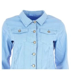 VESTE TOILE NINA CARTER BLEU CIEL 1 10 VESTE TOILE NINA CARTER BLEU CIEL 1 -Vêtements De Mode veste toile nina carter bleu ciel 1 3