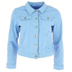 VESTE TOILE NINA CARTER BLEU CIEL 1 11 VESTE TOILE NINA CARTER BLEU CIEL 1 -Vêtements De Mode veste toile nina carter bleu ciel 1 4