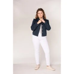 VESTE TOILE NINA CARTER BLEU MARINE 2 -Vêtements De Mode veste toile nina carter bleu marine 2 1 2