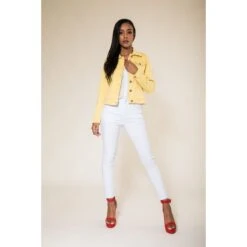 VESTE TOILE NINA CARTER JAUNE -Vêtements De Mode veste toile nina carter jaune 1