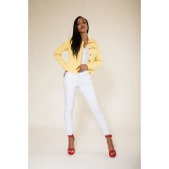 VESTE TOILE NINA CARTER JAUNE -Vêtements De Mode veste toile nina carter jaune 2