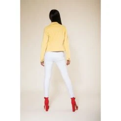 VESTE TOILE NINA CARTER JAUNE -Vêtements De Mode veste toile nina carter jaune 3